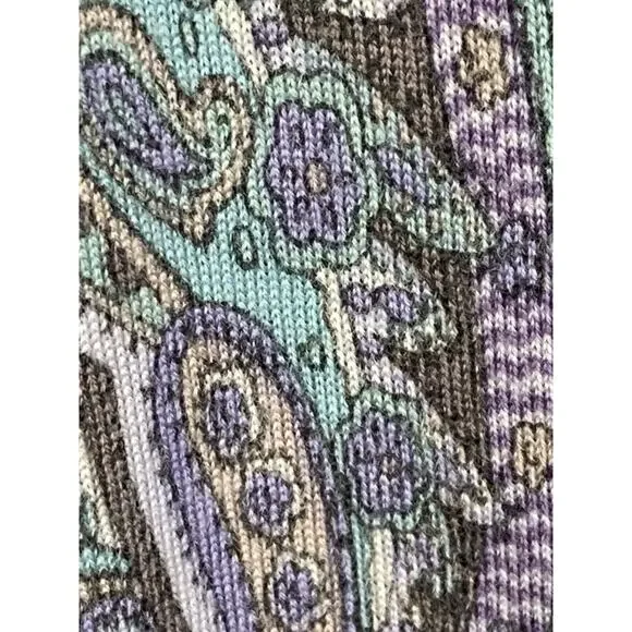 Talbots 100% Merino Wool Cardigan Sweater Women’s 2X Paisley Quiet Luxury Pretty - Picture 10 of 14